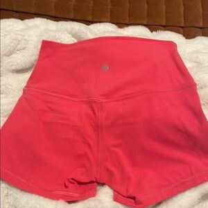 lululemon Align high rise 4” pink lipstick color bike shorts